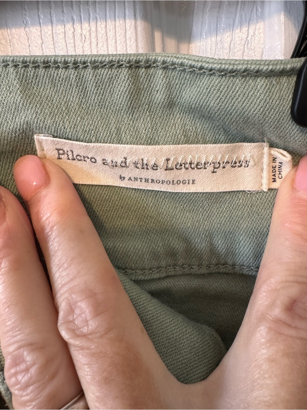 Pilcro and The LeatherPress Sage Green High-Rise Cropped Flare Pants Jeans Sz 27 - Picture 7 of 13